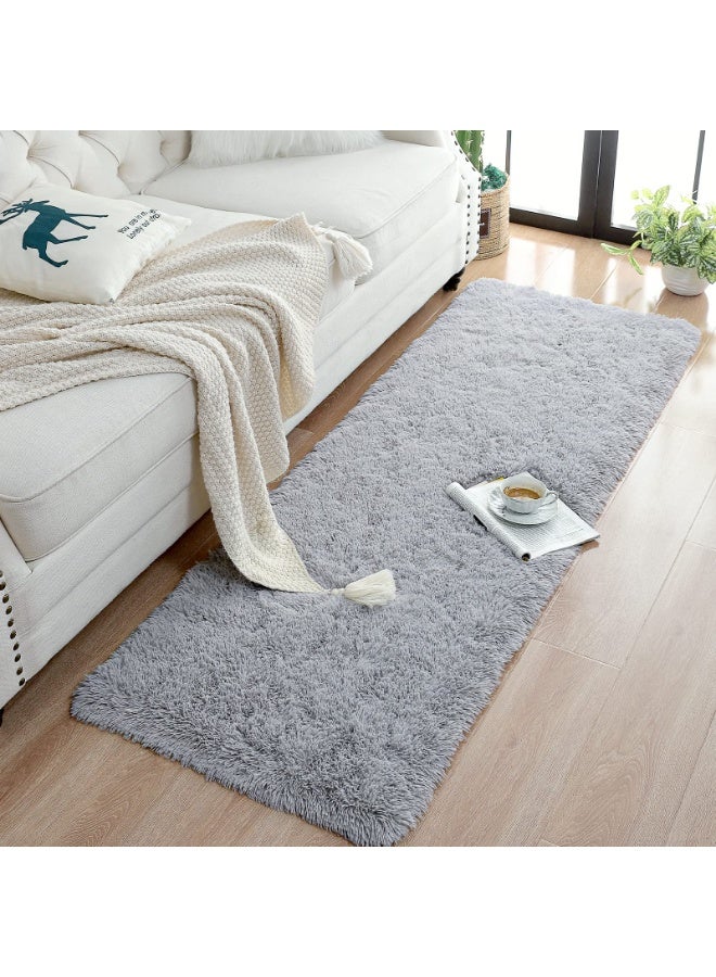 Soft Runner Rugs for Bedroom Living Room Plush Fluffy Rug 2x6 Feet, Shag Furry Area Rug Carpet Non Shedding for Nursery Children Kids Girls Room Home Decorative, Grey - Image 5